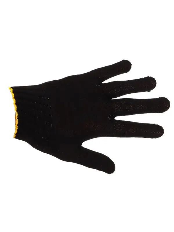 Перчатки садовые, хб, вязка 7 класс, 4 нити, размер 9, с ПВХ точками, чёрные, Greengo Перчатки садовые, хб, вязка 7 класс, 4 нити, размер 9, с ПВХ точками, чёрные, Greengo
