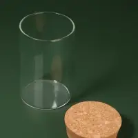Органайзер для хранения ватных палочек, d=6.5&times;10 см, прозрачный, коричневый