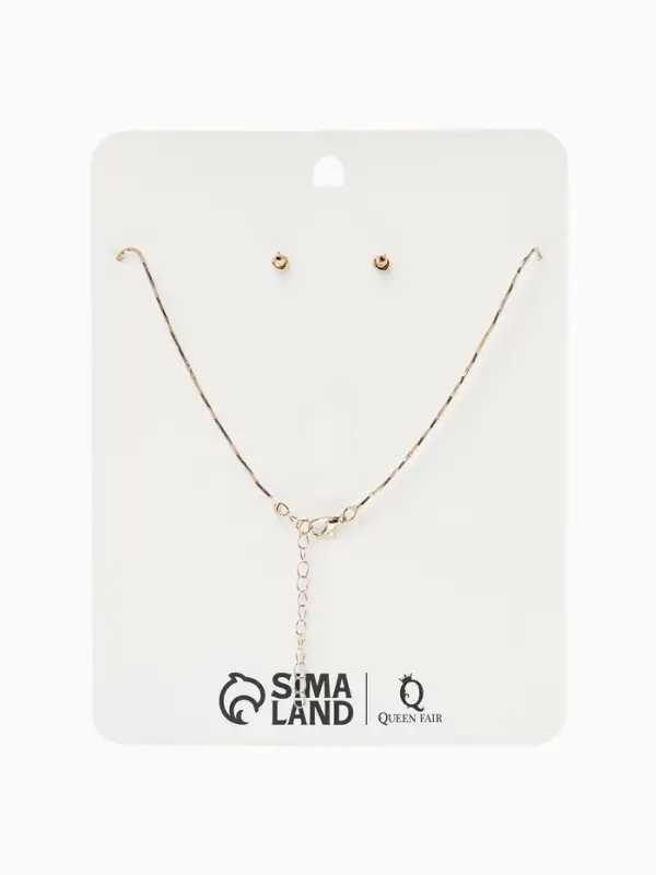 Набор 2 предмета: серьги, колье &laquo;Изумление&raquo;, ветвь, белый в золоте, 42 см