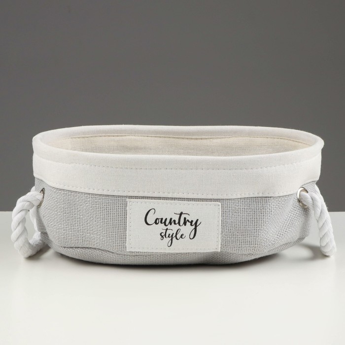 Корзина стеллажная с ручками Корзина стеллажная с ручками "Кантри", 320 х 220 х 100 мм, серый