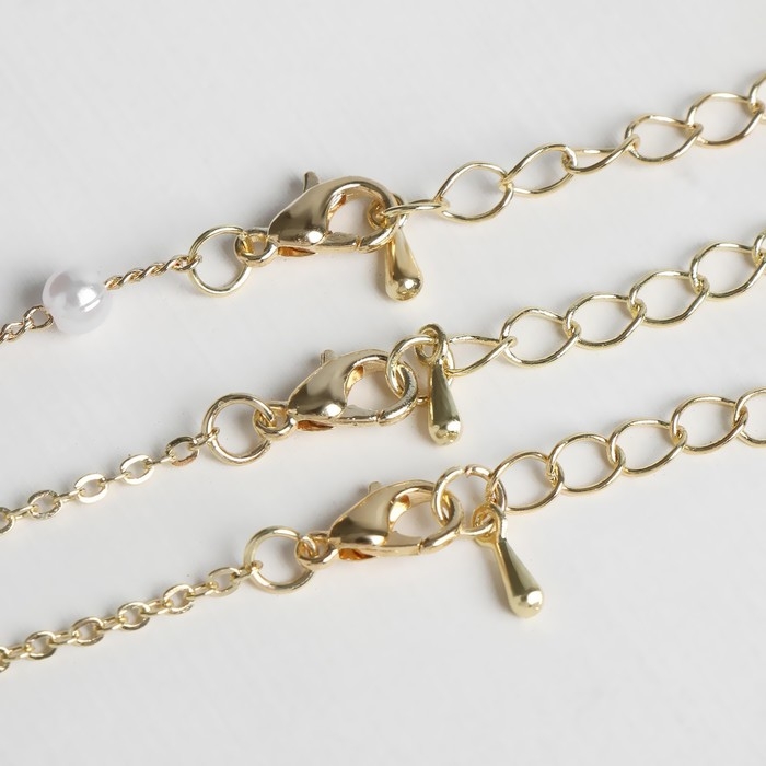 Кулон «Бабочка» с бусинами, многоярусный, цвет белый в золоте, d=8, 50 см Кулон «Бабочка» с бусинами, многоярусный, цвет белый в золоте, d=8, 50 см