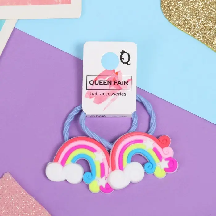 Резинка для волос Резинка для волос "Крошка" (набор 2 шт) радуга звёздочки, синий