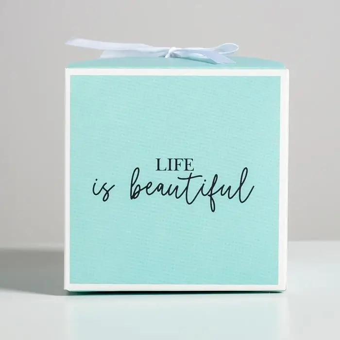 Коробка подарочная складная, упаковка, «Тиффани», 12 х 12 х 12 см Коробка подарочная складная, упаковка, «Тиффани», 12 х 12 х 12 см