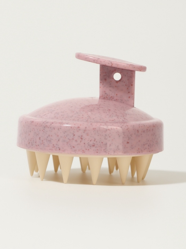 Щетка д/мытья и массажа головы силикон/пластик 7,5*7,5*6,5 см розов пакет QF