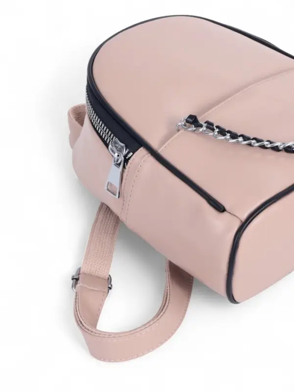 Рюкзак-мини женский на молнии, с карманом, размер 21&times;12&times;27 см, бежевый