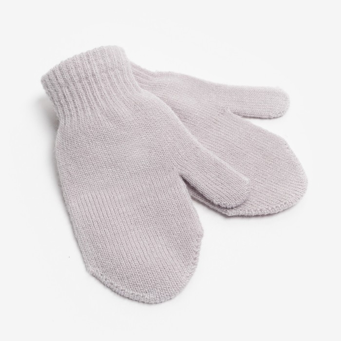 Варежки детские однослойные MINAKU "Однотонные",цв. серый, р-р 15 (6-8 лет)