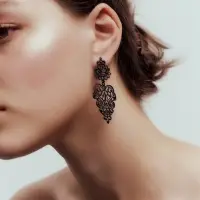 Серьги металл &laquo;Люстры&raquo;, чёрные