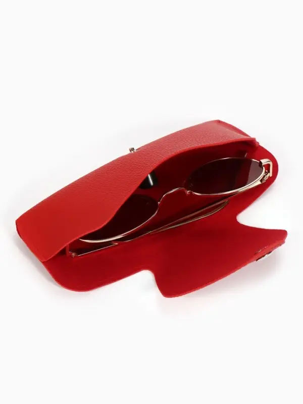 Футляр для очков, на кнопке, 16&times;3&times;6.3 см, красный