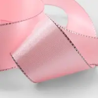 Лента атласная, с серебряным люрексом, 40 мм, 23&plusmn;1 м, розовая №04