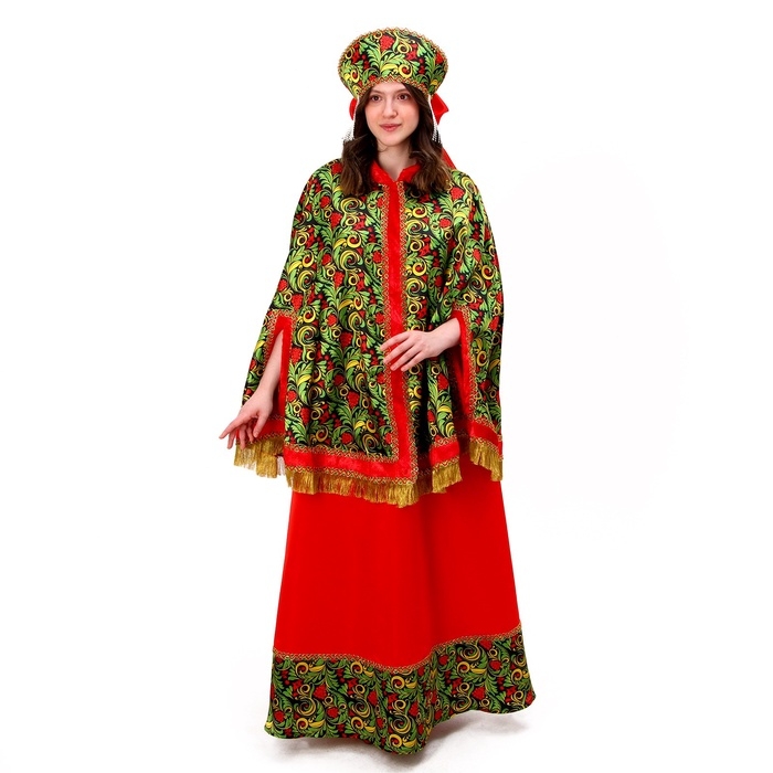 Карнавальный костюм «Народные гуляния. Рябиновые гроздья»: накидка, кокошник, юбка, р-р 42-50 Карнавальный костюм «Народные гуляния. Рябиновые гроздья»: накидка, кокошник, юбка, р-р 42-50