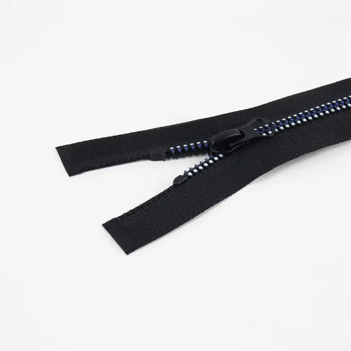 Молния «Трактор», №5, разъёмная, замок автомат, 80 см, чёрная, белая, синяя Молния «Трактор», №5, разъёмная, замок автомат, 80 см, чёрная, белая, синяя