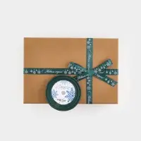 Лента атласная &laquo;Салют из снежинок&raquo;, 1.5 см &times; 23&plusmn;1 м, зеленая