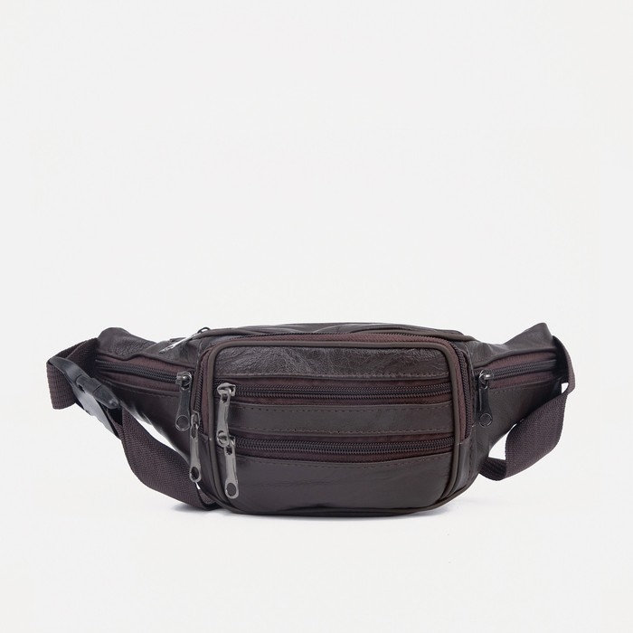 Сумка поясная на молнии, цвет коричневый Сумка поясная на молнии, цвет коричневый