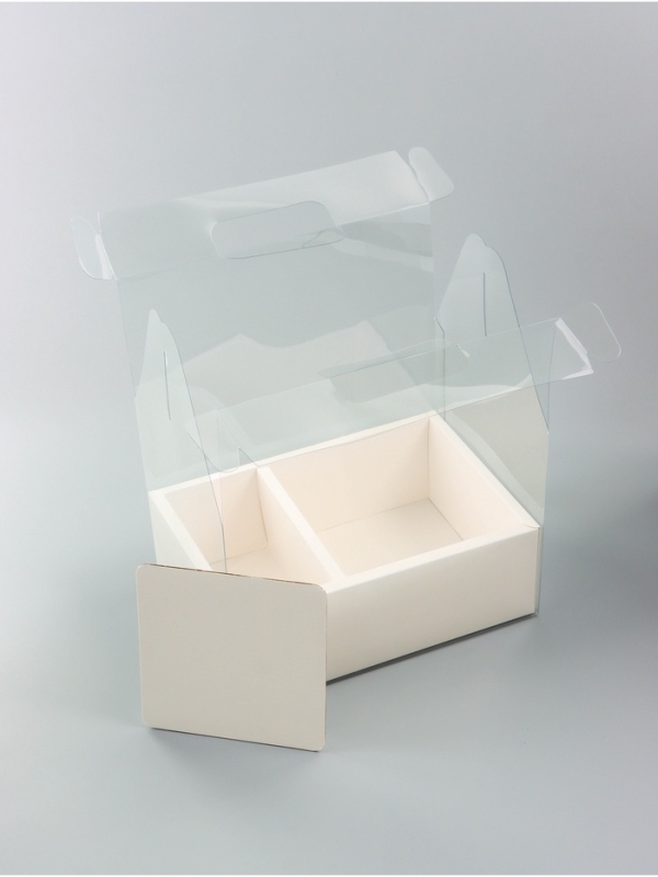 Коробка с PVC для цветов и десертов 26 х 18 х 30 см, белый Коробка с PVC для цветов и десертов 26 х 18 х 30 см, белый