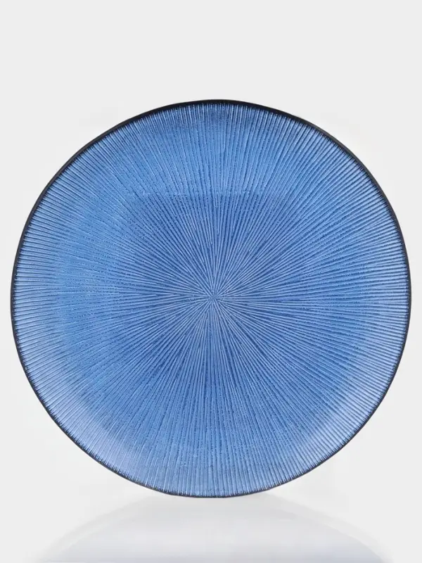 Тарелка Magistro Cross, d=21 см, стекло, синяя