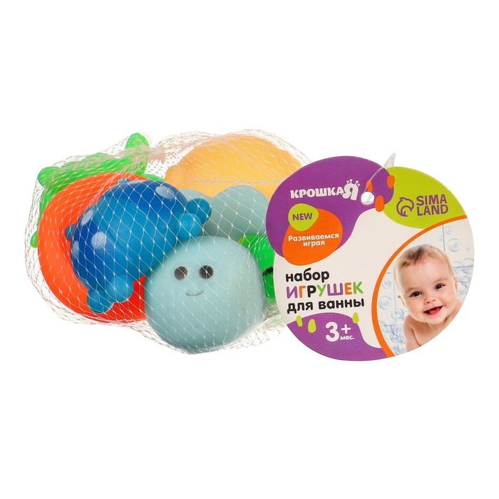 Набор резиновых игрушек для ванны «Весёлые друзья», с пищалкой, 6 шт, Крошка Я Набор резиновых игрушек для ванны «Весёлые друзья», с пищалкой, 6 шт, Крошка Я
