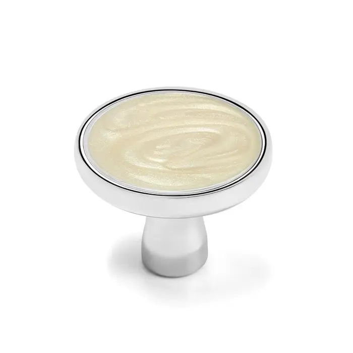 Ручка-кнопка CAPPIO РК103, d=33 мм, пластик, цвет хром