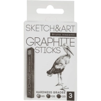 Набор графита прессованного SKETCH&ART 8B,10B,12B черный 3шт/наб 25-004