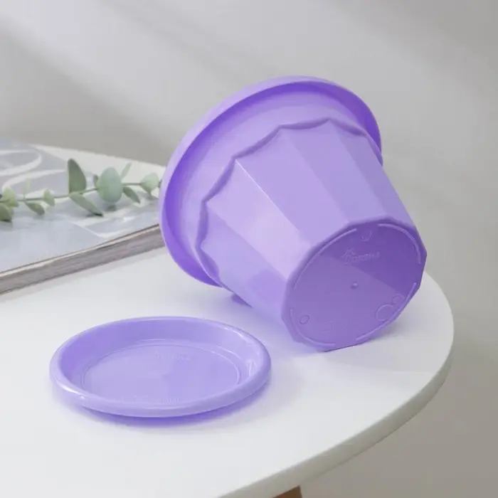 Горшок для цветов с поддоном Доляна &laquo;Эрика&raquo;, 0,7 л, цвет сиреневый