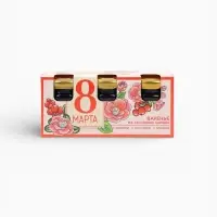 Набор варенья с сосновыми шишками &laquo;8 Марта&raquo;, вкусы: имбирь, брусника, клюква, 30 г &times; 3 шт.