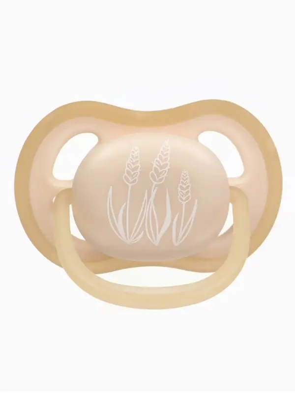 Светящаяся соска-пустышка анатомическая, силикон, от 6 мес., &laquo;Колоски&raquo;, бежевая