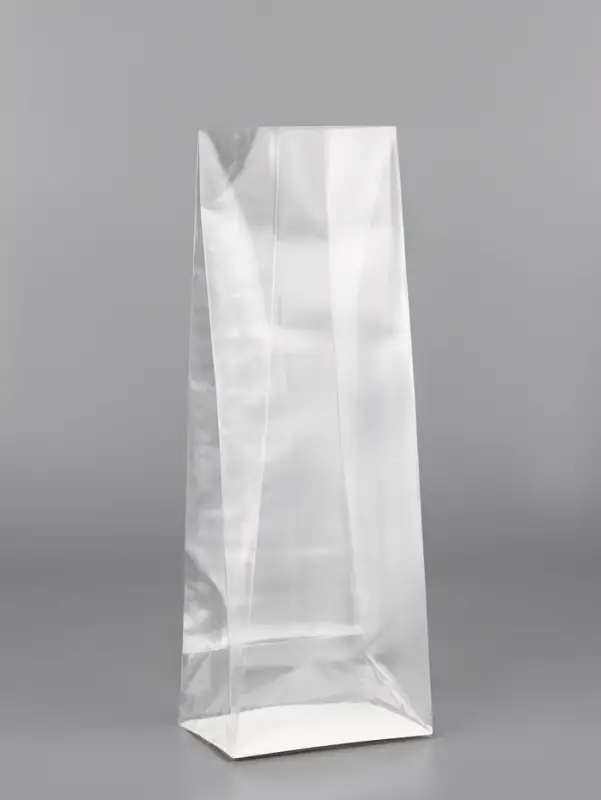 Пакет с жестким дном, прозрачный, 6&times;8&times;23 см