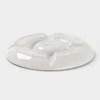 Менажница Доляна &laquo;Гуси&raquo;, 5 ячеек, d=25.5 см, доломит, белая