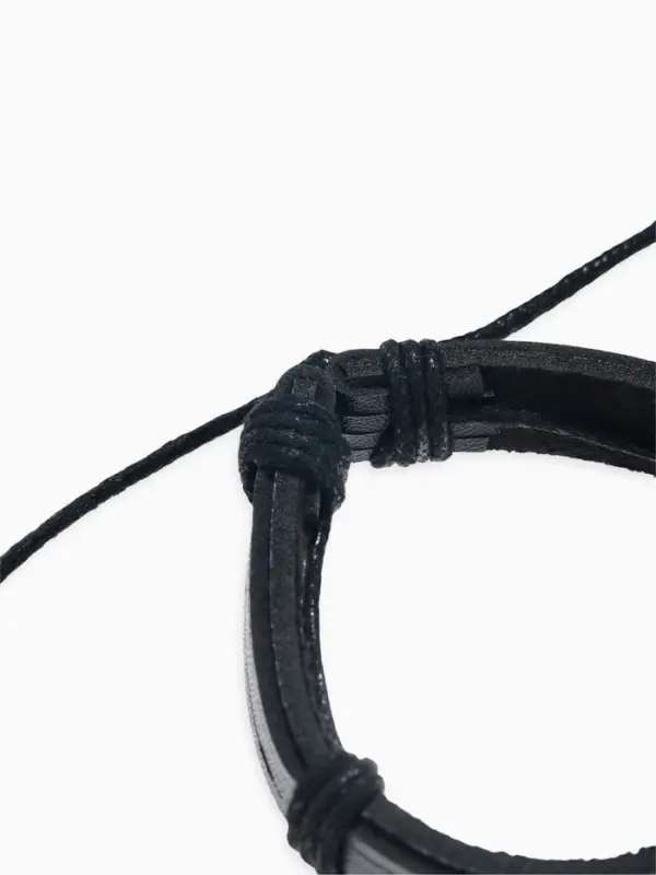 Браслеты кожаные &laquo;Батог&raquo;, набор 4 шт. d=7.5 см, чёрные