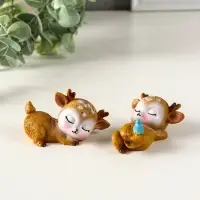 Фигурка полистоун &laquo;Милый спящий оленёнок&raquo;, 7.2&times;3.3&times;3.8 см, МИКС