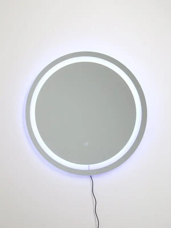 Зеркало с подсветкой 60х60 см, сенсорная кнопка Зеркало с подсветкой 60х60 см, сенсорная кнопка