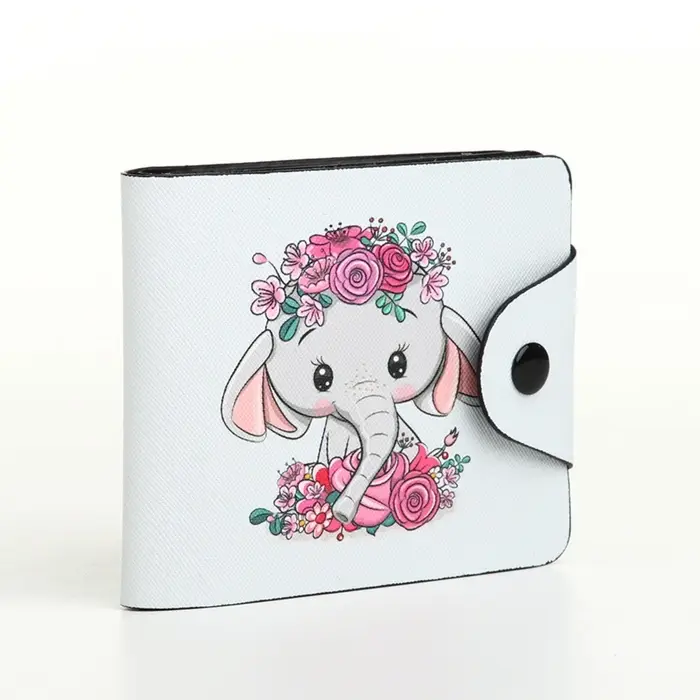 Кошелёк детский &laquo;Слоник&raquo;, маленький, на кнопке, белый