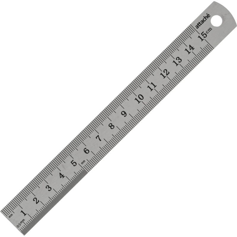 Линейка металлическая 15 см Attache