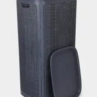 Плетёная корзина для белья с крышкой &laquo;Лён&raquo;, 100 л, 43&times;32&times;80 см, графит