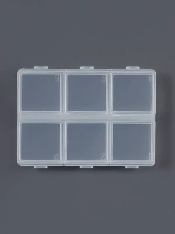 Органайзер для хранения мелочей, 6 ячеек, 8&times;6&times;1.5 см, прозрачный