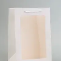 Пакет подарочный, с окном, 30&times;20&times;16 см, белый