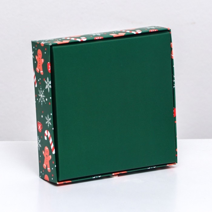 Новый год. Коробка под 4 конфеты, 12,6 х 12,6 х 3,5 Новый год. Коробка под 4 конфеты, 12,6 х 12,6 х 3,5 "Имбирный пряник" , кондитерская упаковка