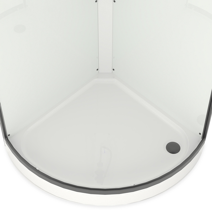 Душевая кабина Domani-Spa Simple 99, поддон 15см, белые стенки, прозрачное стекло, 90х90 см