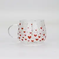 Кружка стеклянная «Сердечки», 350 мл