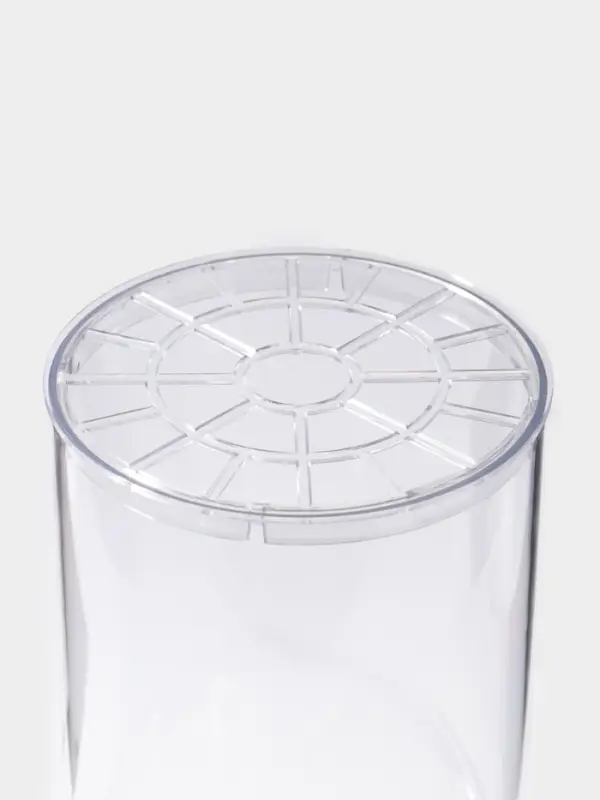 Ваза пластик настольная с крышкой "Альваро" 25х15 см, прозрачный