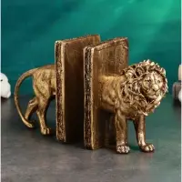 Держатель - подставка для книг "ЛЕВ" набор 2шт, бронза, 19,5х33см