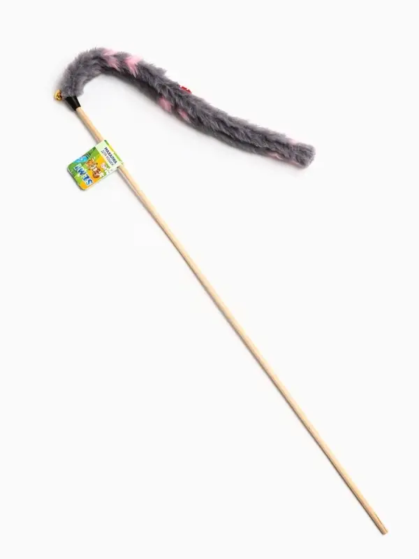 Дразнилка - удочка &laquo;Тканевый червячок&raquo;, серая