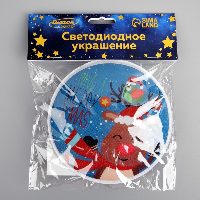 Светодиодная игрушка на липучке «Олень» 13 см, батарейки LR44х3 (в комплекте), свечение мульти Светодиодная игрушка на липучке «Олень» 13 см, батарейки LR44х3 (в комплекте), свечение мульти