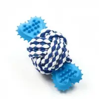 Игрушка канатная "Мяч с костью", до 11 см, до 55 гр, синяя