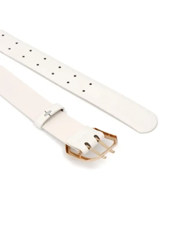 Ремень женский, 3.5&times;110 см, 2 прокола, без винта, золотистая пряжка, белый