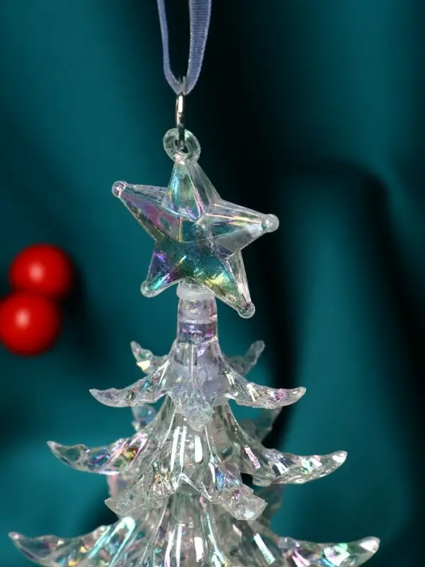 Украшение ёлочное "Праздник" ёлка, 13х7 см, прозрачный