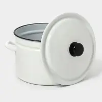 Кастр.цил.борт. 8л (белая)Без декора