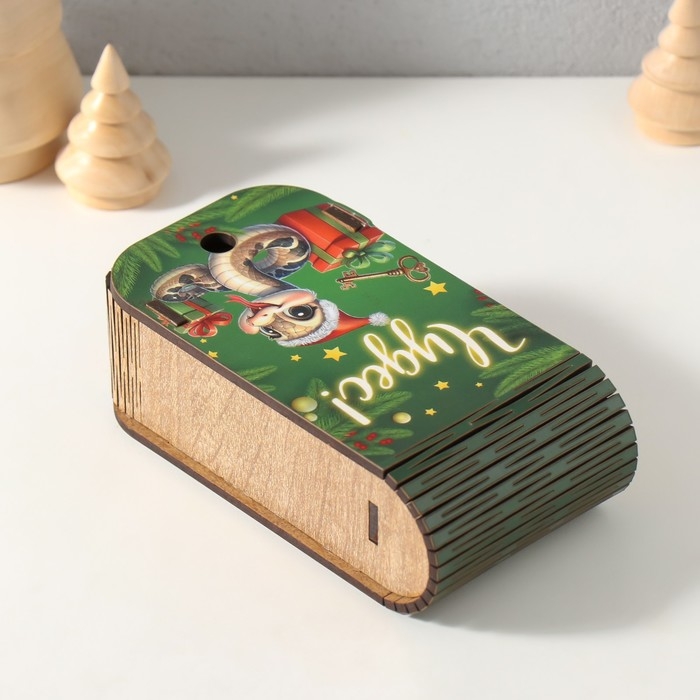 Новогодняя шкатулка-книга  Новогодняя шкатулка-книга "Змея. Чудес" 13х7х4 см