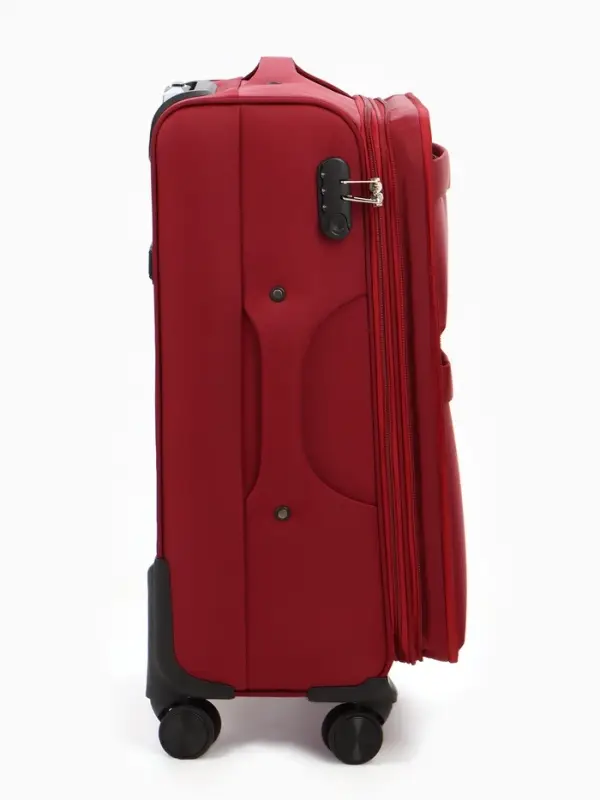 Чемодан на колёсах TEXTURA, с увеличением, кодовый замок, 42&times;26&times;68 см, 24", красный