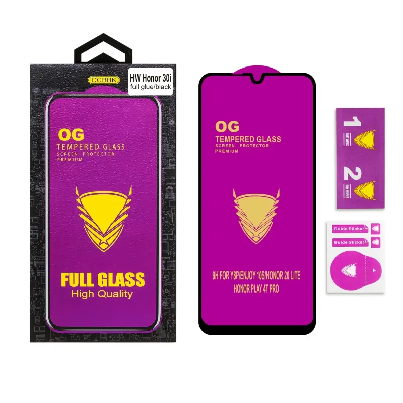 Защитное стекло Huawei Honor 30i/20 Lite/Y8P OG 3D черные