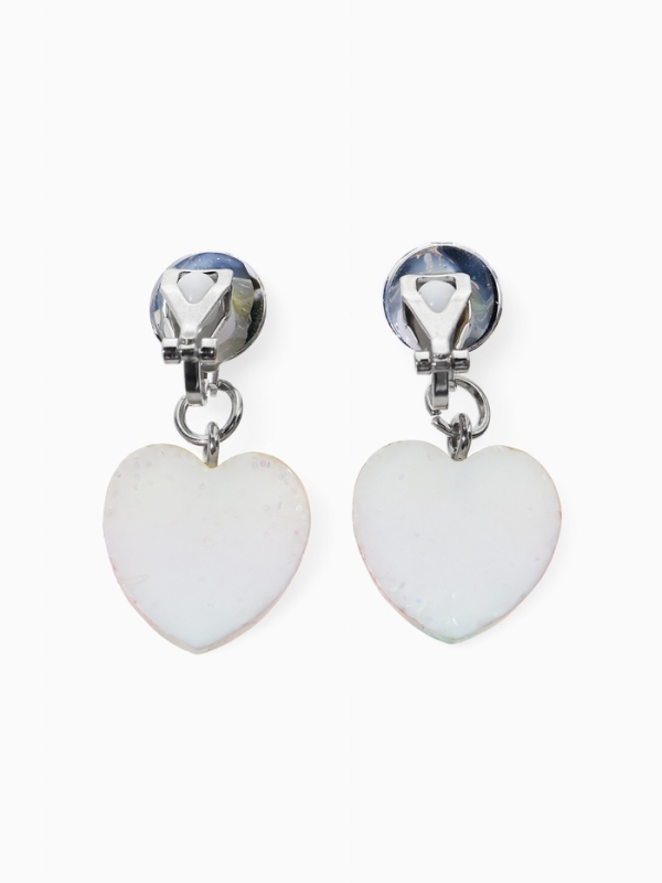 Серьги-клипсы детские  Серьги-клипсы детские "Выбражулька" сердце с кругом кристалл, цветные